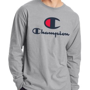 Champion Men’s Long Sleeve Classic C Logo Graphic Tee
