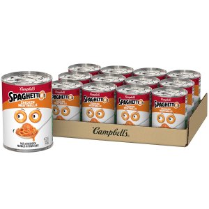 SpaghettiOs Canned Pasta with Chicken Meatballs, Healthy Snack for Kids and Adults, 15.6 OZ Can (Pack of 12)