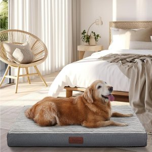 OhGeni Grey Dog Bed for Large Dogs