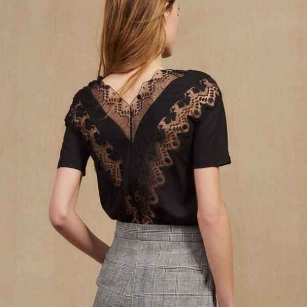 Short-Sleeved Lace Top