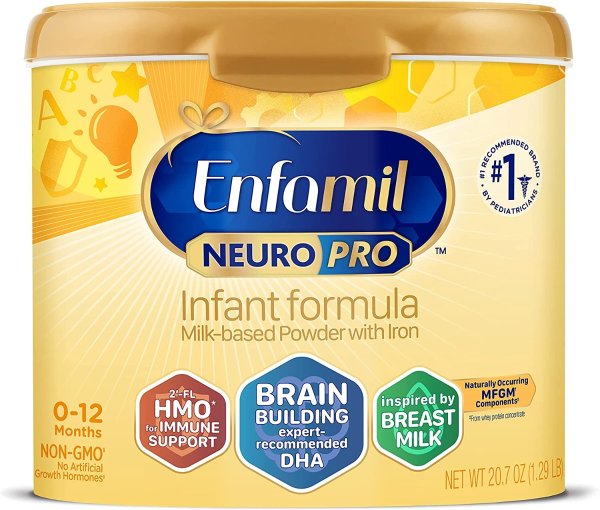 NeuroPro Infant Formula - Brain Building Nutrition Inspired by Breast Milk - Reusable Powder Tub, 20.7 oz