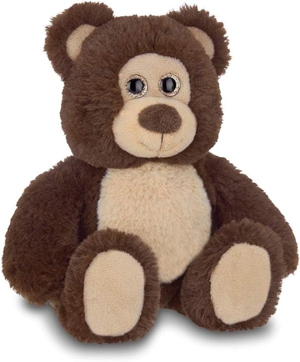 Bearington Lil' Beau Small Chocolate Brown Plush Stuffed Animal Teddy Bear, 7 inches