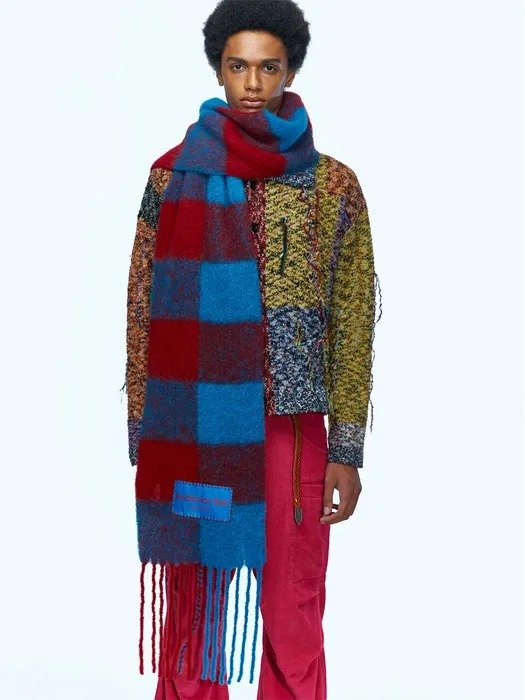 Billy New Check Scarf (Red)
