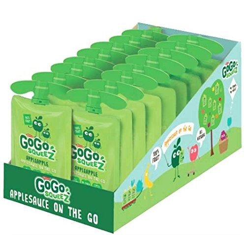Applesauce on the Go, Apple Apple, 3.2 Ounce Portable BPA-Free Pouches, Gluten-Free, 18 Total Pouches