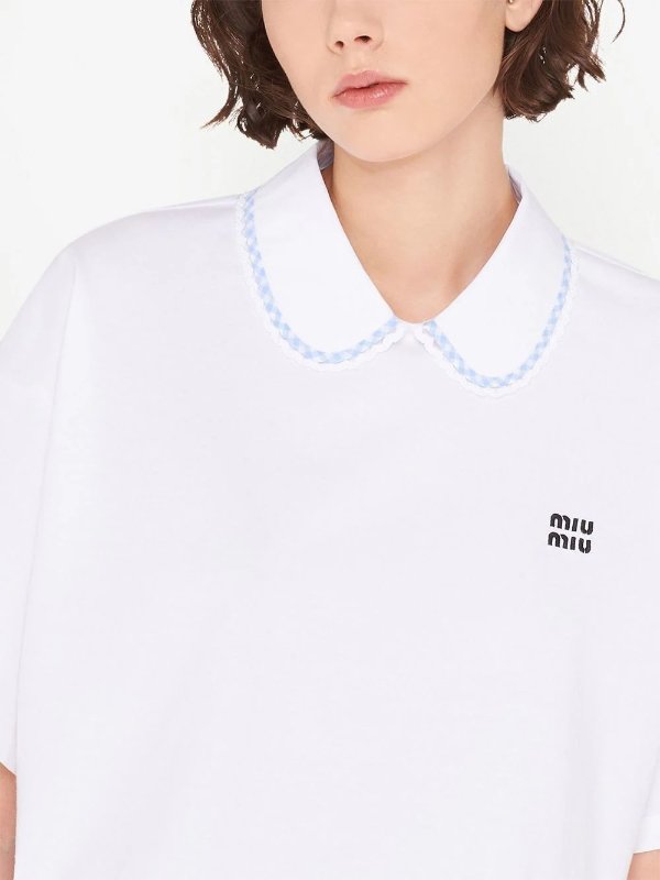 logo-embroidered cropped top