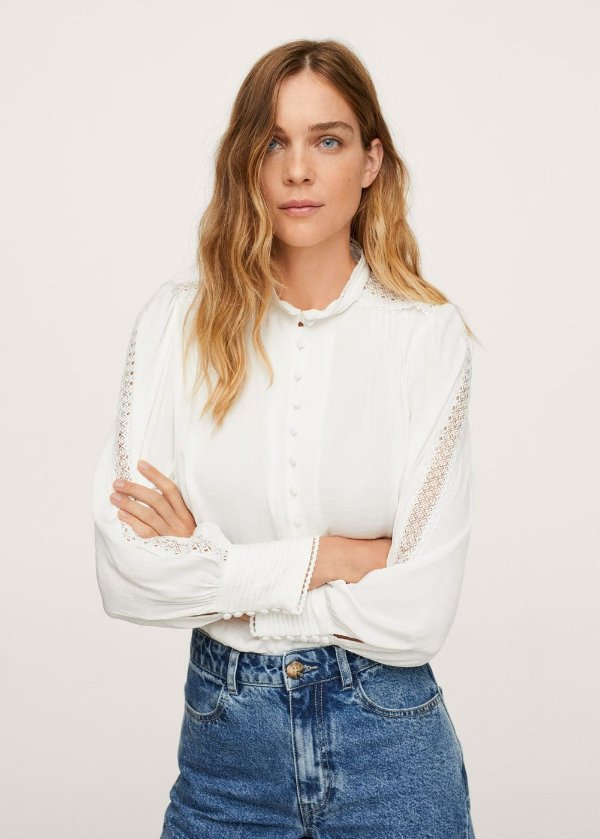 Embroidered details blouse - Women | OUTLET USA