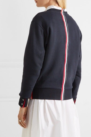 Striped loopback cotton-jersey sweatshirt