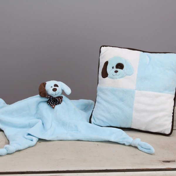 "Gene" the 20in Blue Puppy Pillow and Cuddle Blanket Set by KidKraft