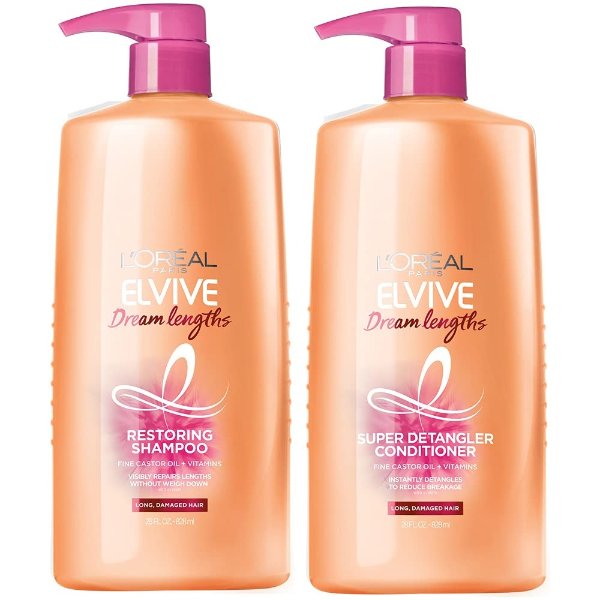 Elvive Dream Lengths Shampoo and Conditioner Kit for Long, Damaged Hair