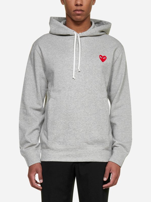Heart-patch cotton hoodie