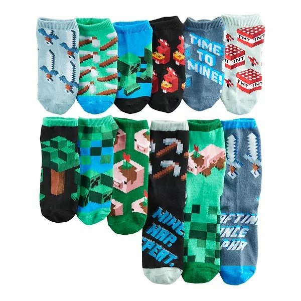 Boys Minecraft Earth 12 Days of Socks