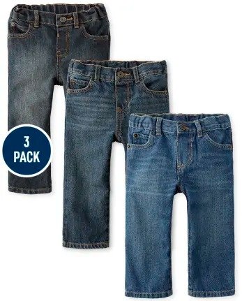 Baby And Toddler Boys Basic Straight Jeans 3-Pack | The Children's Place - MULTI CLR