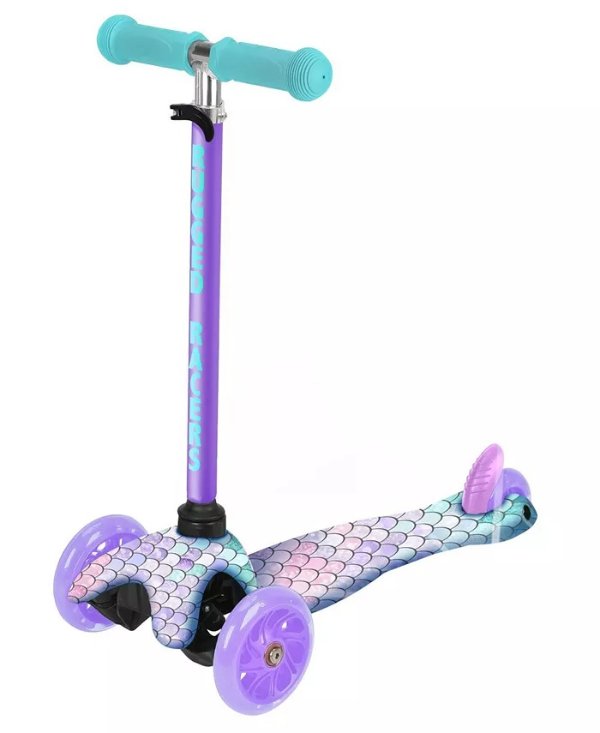 Mini Deluxe Mermaid Design 3 Wheel Scooter with LED Lights