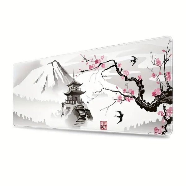 Xl Extended Gaming Mouse Pad 31 5 X 11 8 Mountain Cherry Design Stitched Edges For Durability - Office & School Supplies - Temu