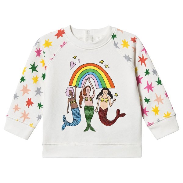 White Mermaid and Star Print Sweatshirt | AlexandAlexa
