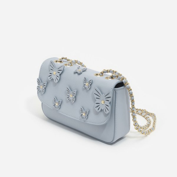 Blue Butterfly Embellished Sling Bag | CHARLES & KEITH