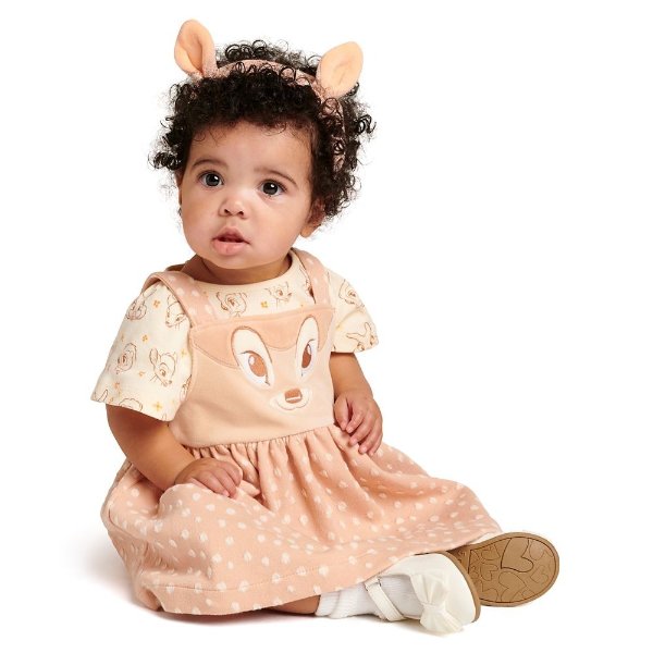 小鹿斑比图案 婴儿、幼童连身裙套装