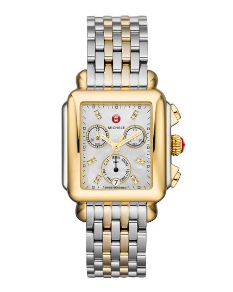 Deco 18 Two-Tone Diamond Detail Watch
