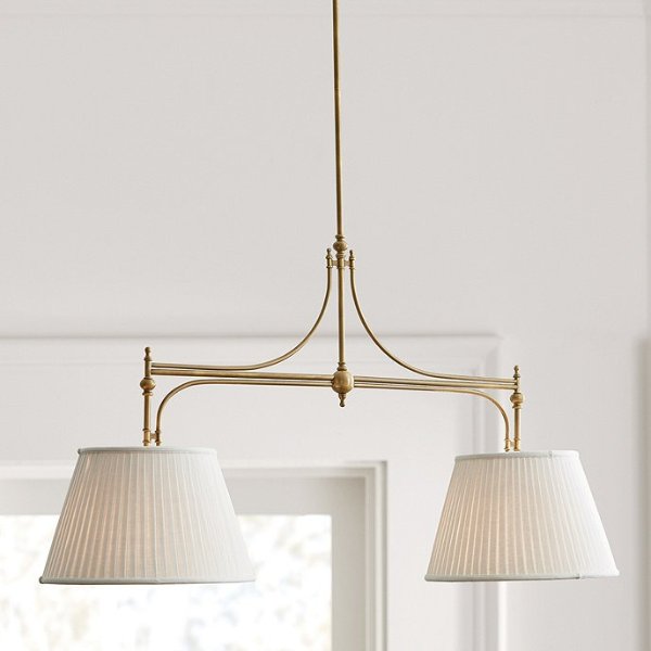 Margot Brass Double Pendant Light with Shades