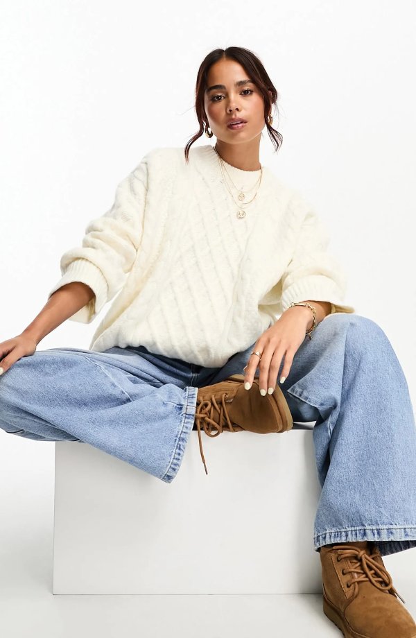 Oversize Cable Stitch Sweater