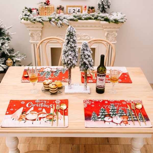 1pc, Christmas Cartoon Old Man Table Mat, Christmas Tablecloth Placemat, 44*30cm - Home & Kitchen - Temu