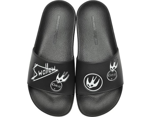 Black Swallow Slide Sandals