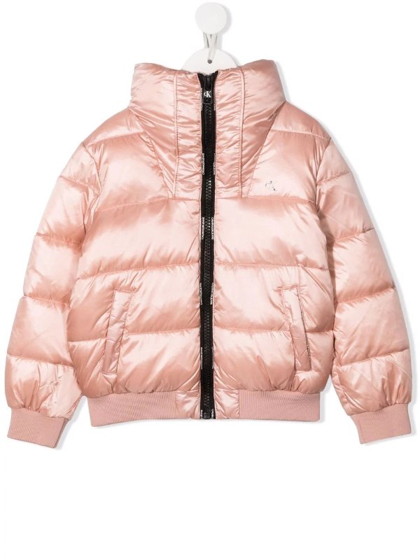 pink padded jacket