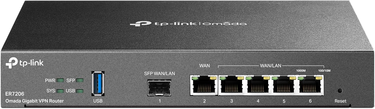 Amazon.com: TP-Link ER7206 Multi-WAN Professional Wired Gigabit VPN Router Increased Network Capacity SPI Firewall Omada SDN Integrated Load Balance Lightning Protection : Electronics