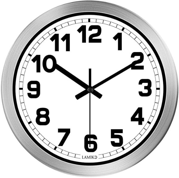 LAMIKO Wall Clocks Non-Ticking Silent 12 Inch