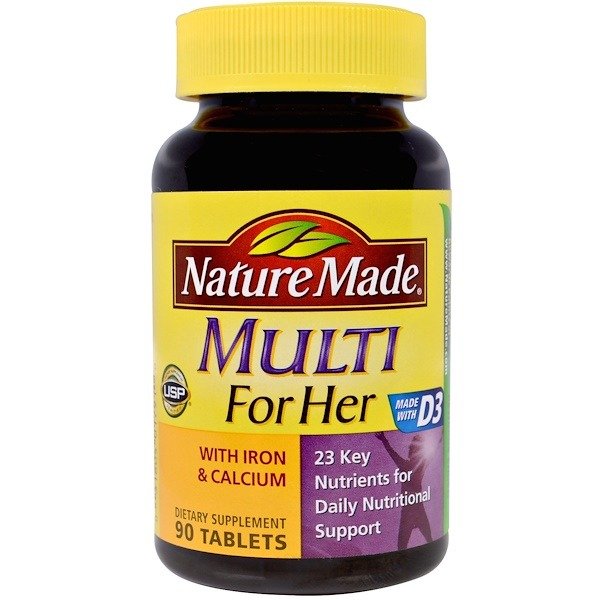 , Multi for Her With Iron & Calcium, 90 Tablets