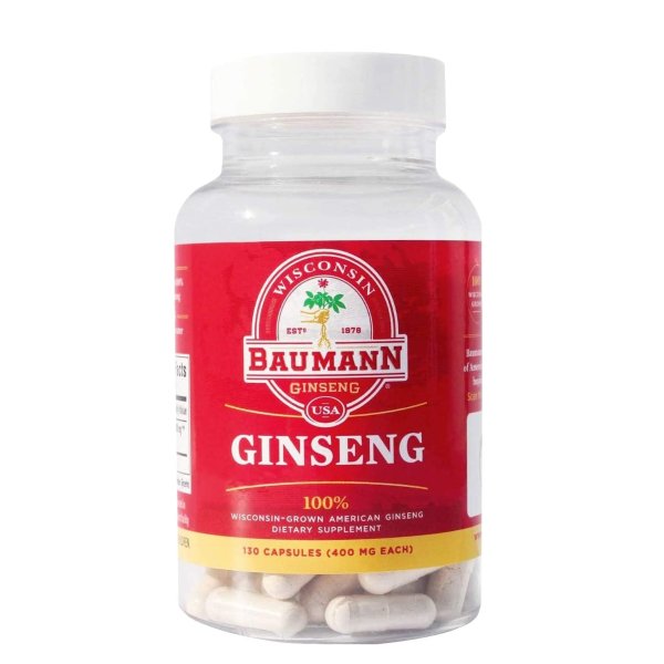 Ginseng Capsules- Authentic American Ginseng Dietary Supplement 130 Capsules 400mg