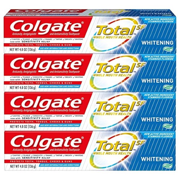 Total Whitening Toothpaste Gel - 4.8 ounce (4 Pack)