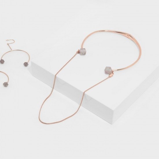 Rose Gold Chain Collar Necklace | CHARLES & KEITH
