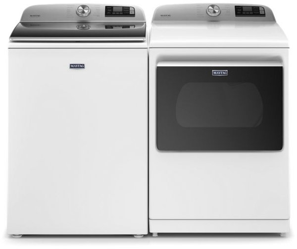 Maytag MAWADRGW03 Side-by-Side Washer & Dryer Set with Top Load Washer and Gas Dryer in White