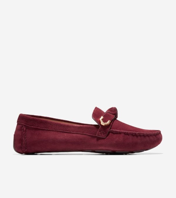 Women's Evelyn Bow Driver in Dark Red | Cole Haan