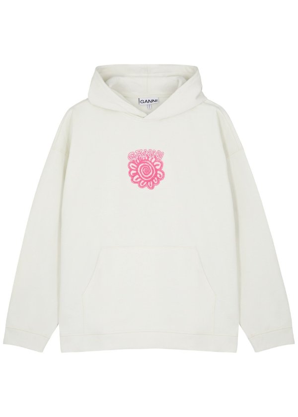 GANNI Isoli logo hooded cotton sweatshirt