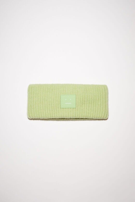 Ribbed knit headband - Pale green melange