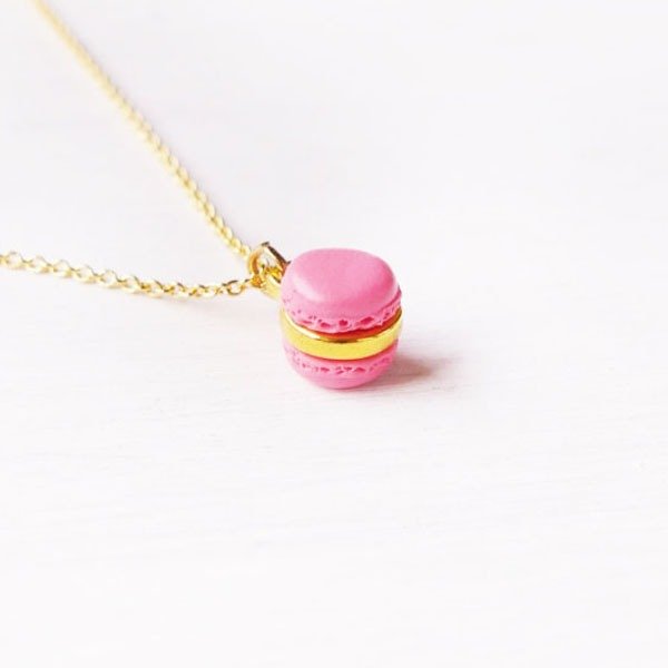 Mini Pink Macaron Necklace from Apollo Box