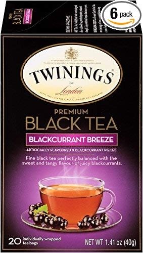 of London Blackcurrant Breeze Black Tea Bags, 20 Count (Pack of 6) (Packing may vary)