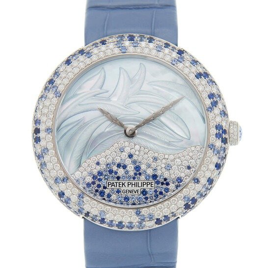 Calatrava Automatic Mother of Pearl and Blue Sapphire Ladies Watch 4899-901G-001
