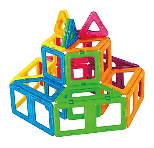 Creator Neon Color Set (60-pieces) Magnetic Building Blocks, Educational Magnetic Tiles Kit , Magnetic Construction STEM Set