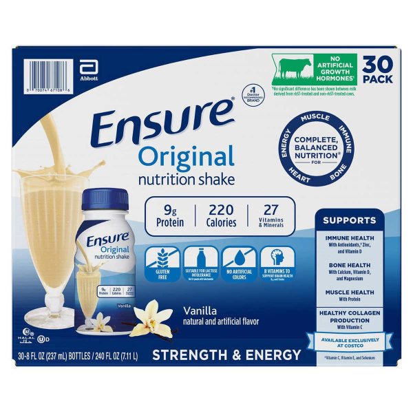 Original Nutrition Shake, 8 fl. oz, 30-pack, Vanilla