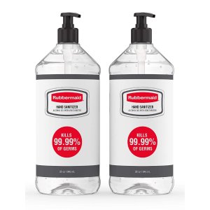 Rubbermaid Gel Hand Sanitizer, Alcohol-Based, Pack of 2 Bottles, 32 Ounces Each