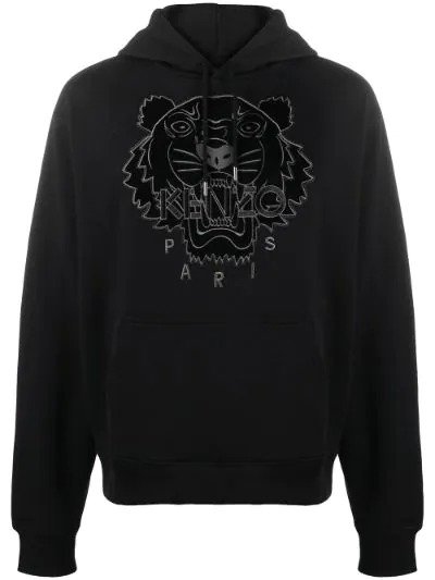tiger logo embroidered hoodie | Kenzo | Eraldo.com