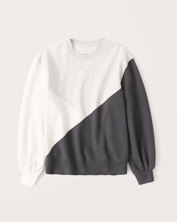Women's Colorblock Boyfriend Crew Sweatshirt | Women's Up to 40% Off Select Styles | Abercrombie.com