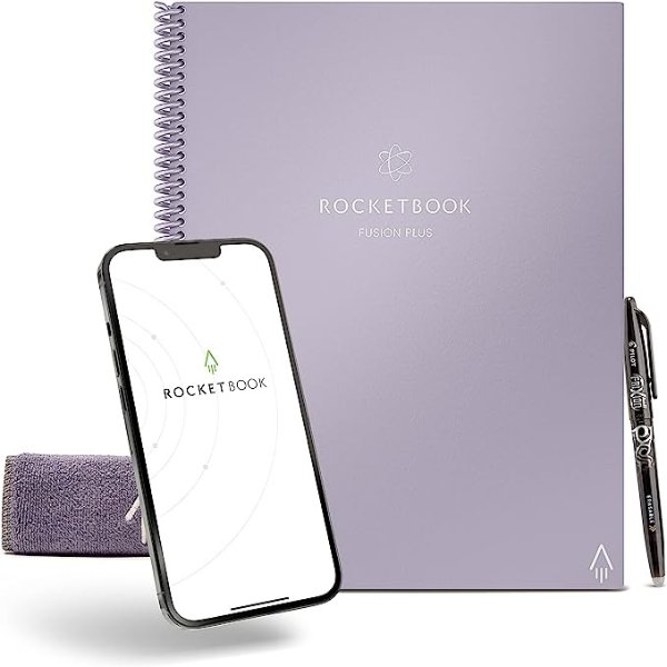 Smart Reusable Notebook, Fusion Plus Letter Size Spiral Notebook & Planner, Lilac, (8.5" x 11")