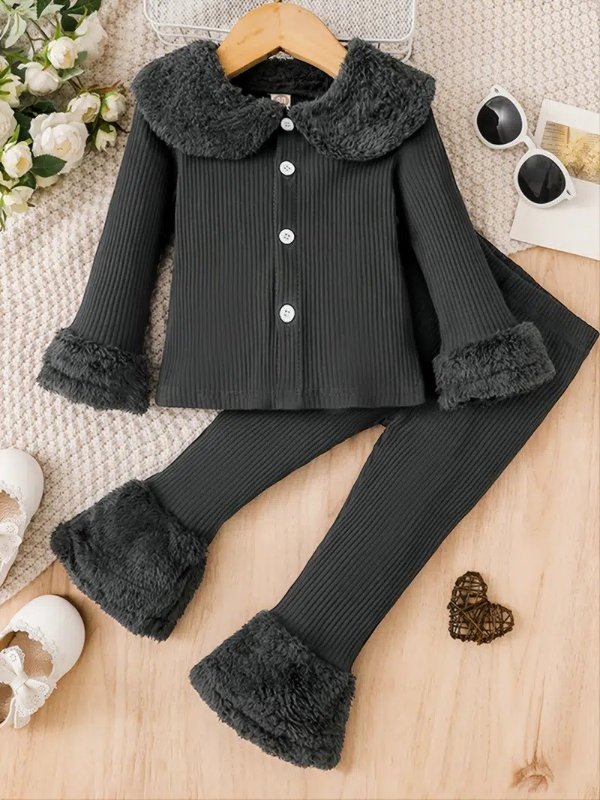 Girls Clothes Set Long Sleeve Tops Pants Set Fall Winter Clothes | High-quality & Affordable | Temu