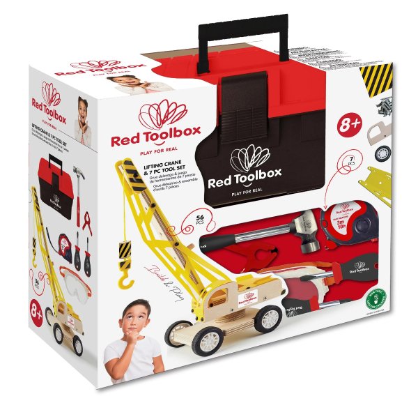 Red Toolbox儿童吊车玩具+工具7件套