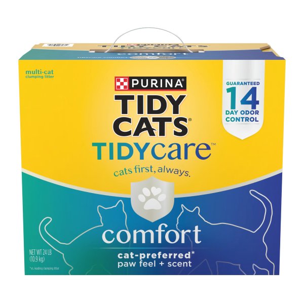 Tidy Cats Tidy Care Comfort Low Dust Formula Multi-Cat Scented Clumping Cat Litter, 24 lbs.
