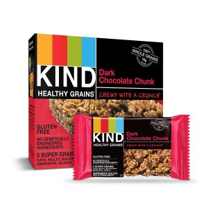 KIND Healthy Grains Bars, Dark Chocolate Chunk, Gluten Free, 1.2 oz, 5 Count (8 Pack)